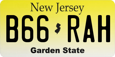 NJ license plate B66RAH