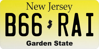NJ license plate B66RAI