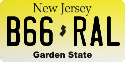 NJ license plate B66RAL
