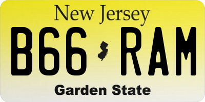 NJ license plate B66RAM