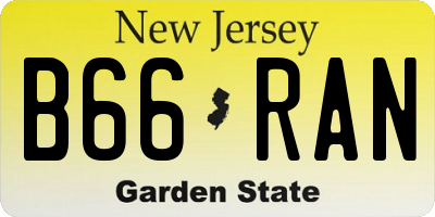 NJ license plate B66RAN