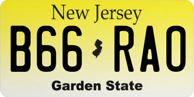 NJ license plate B66RAO