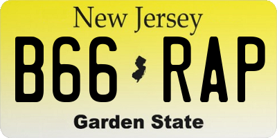 NJ license plate B66RAP