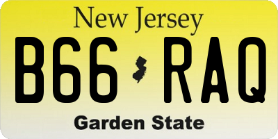 NJ license plate B66RAQ