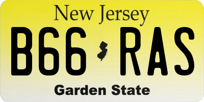 NJ license plate B66RAS