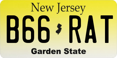 NJ license plate B66RAT