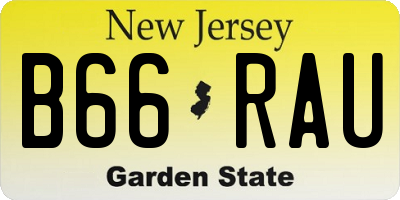 NJ license plate B66RAU