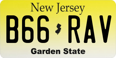 NJ license plate B66RAV