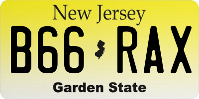 NJ license plate B66RAX