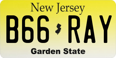 NJ license plate B66RAY