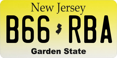 NJ license plate B66RBA