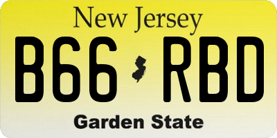 NJ license plate B66RBD