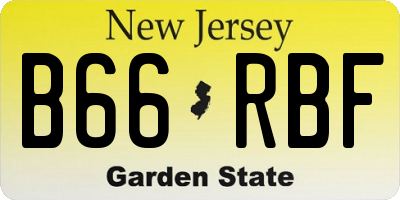 NJ license plate B66RBF