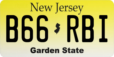 NJ license plate B66RBI