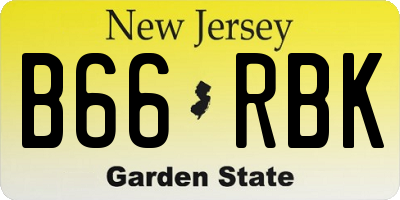 NJ license plate B66RBK