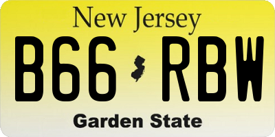 NJ license plate B66RBW