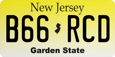 NJ license plate B66RCD