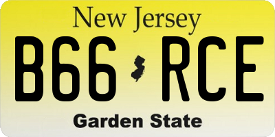 NJ license plate B66RCE