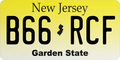 NJ license plate B66RCF