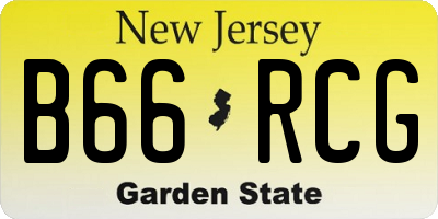NJ license plate B66RCG