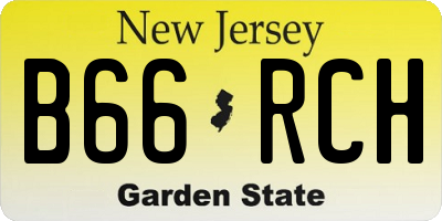 NJ license plate B66RCH
