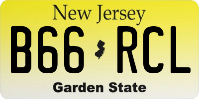 NJ license plate B66RCL