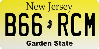 NJ license plate B66RCM