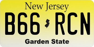 NJ license plate B66RCN