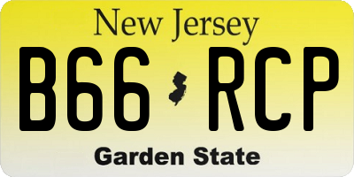 NJ license plate B66RCP