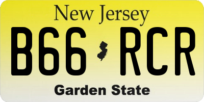 NJ license plate B66RCR