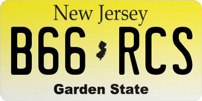 NJ license plate B66RCS