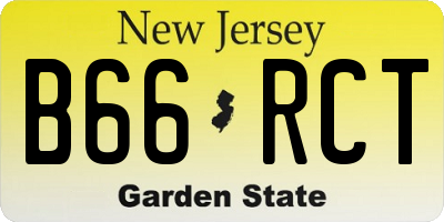 NJ license plate B66RCT