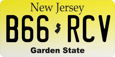 NJ license plate B66RCV