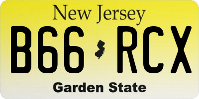 NJ license plate B66RCX