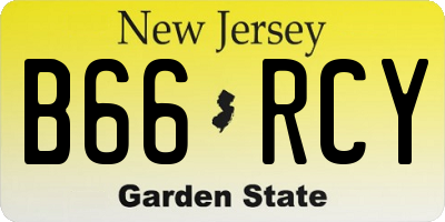 NJ license plate B66RCY