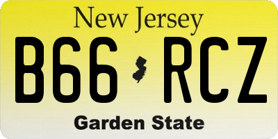 NJ license plate B66RCZ