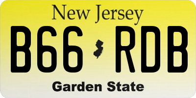 NJ license plate B66RDB