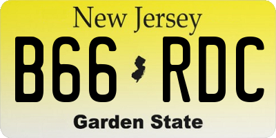 NJ license plate B66RDC