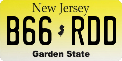 NJ license plate B66RDD