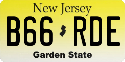 NJ license plate B66RDE