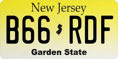 NJ license plate B66RDF