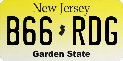 NJ license plate B66RDG