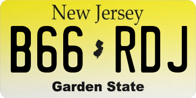 NJ license plate B66RDJ