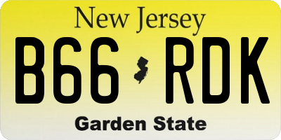 NJ license plate B66RDK