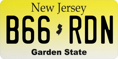 NJ license plate B66RDN