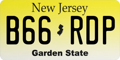NJ license plate B66RDP