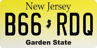 NJ license plate B66RDQ