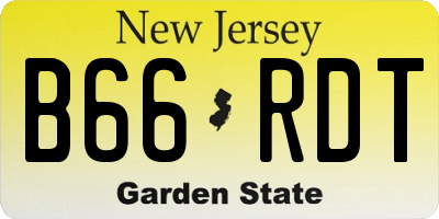 NJ license plate B66RDT