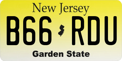 NJ license plate B66RDU