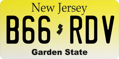 NJ license plate B66RDV